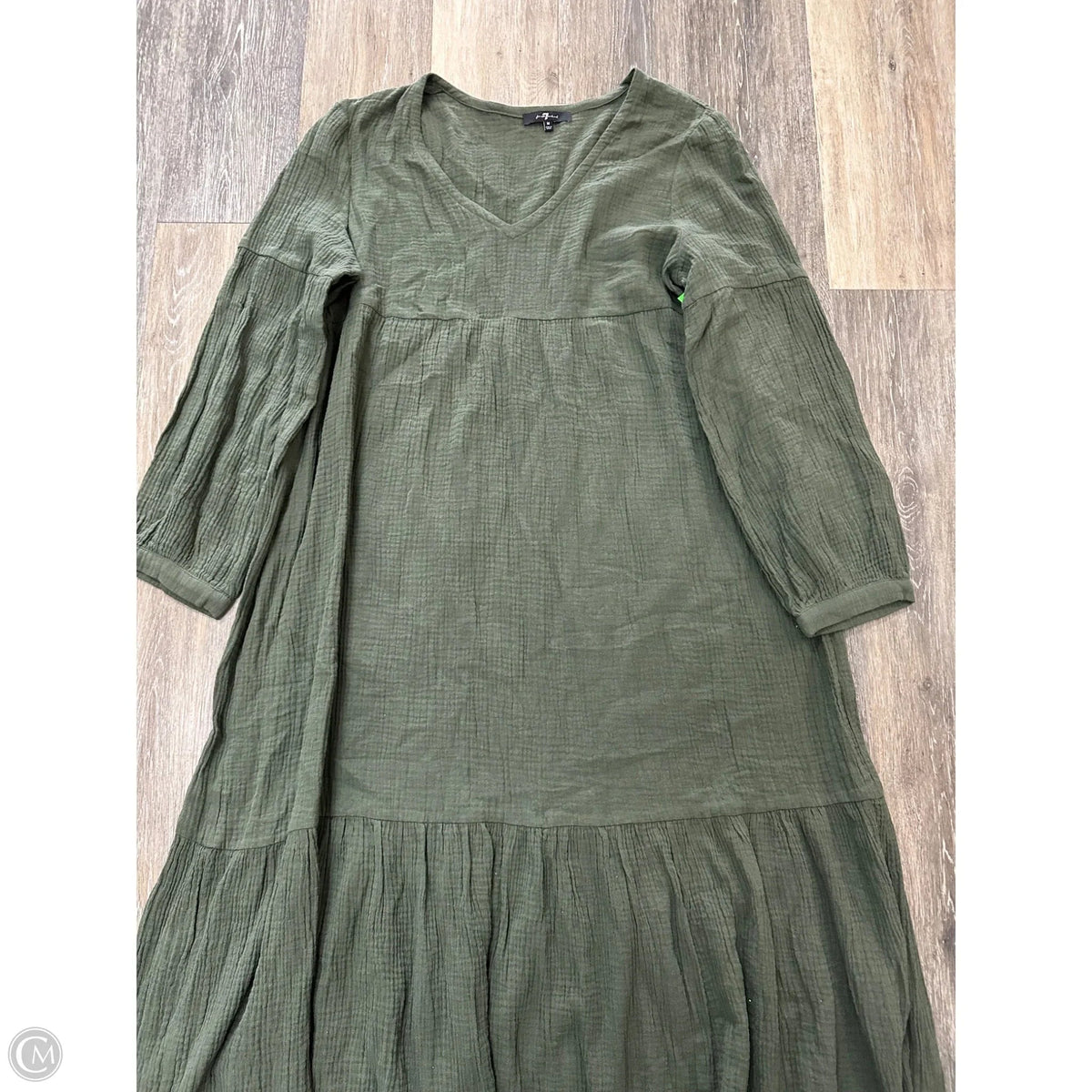 Dress Casual Maxi By 7 For All Mankind In Green, Size: M