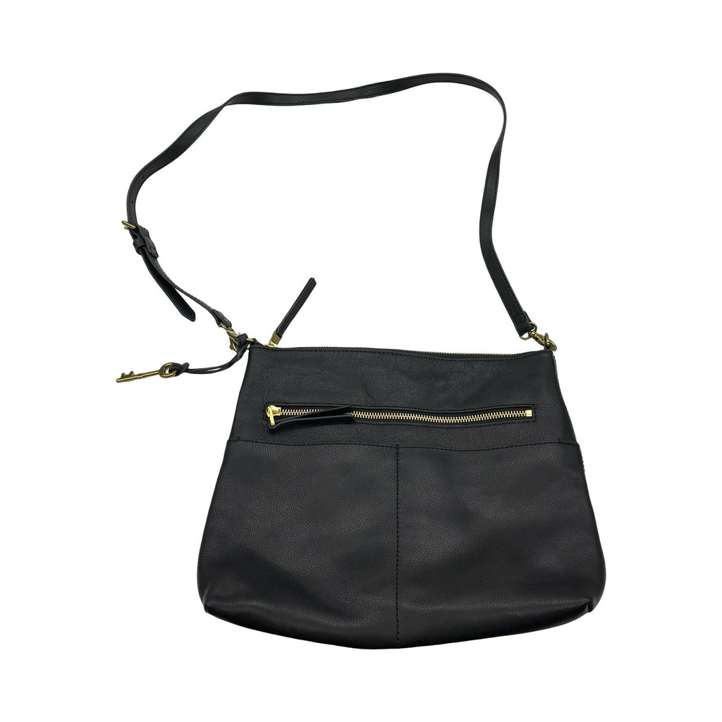 Crossbody Leather By Fossil In Black, Size:Medium