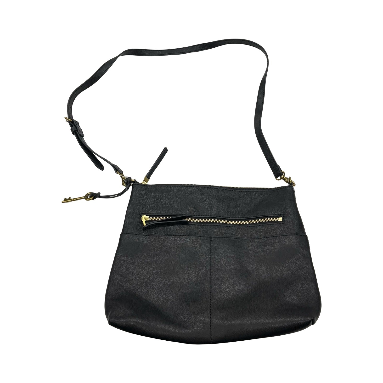 Crossbody Leather By Fossil In Black, Size:Medium