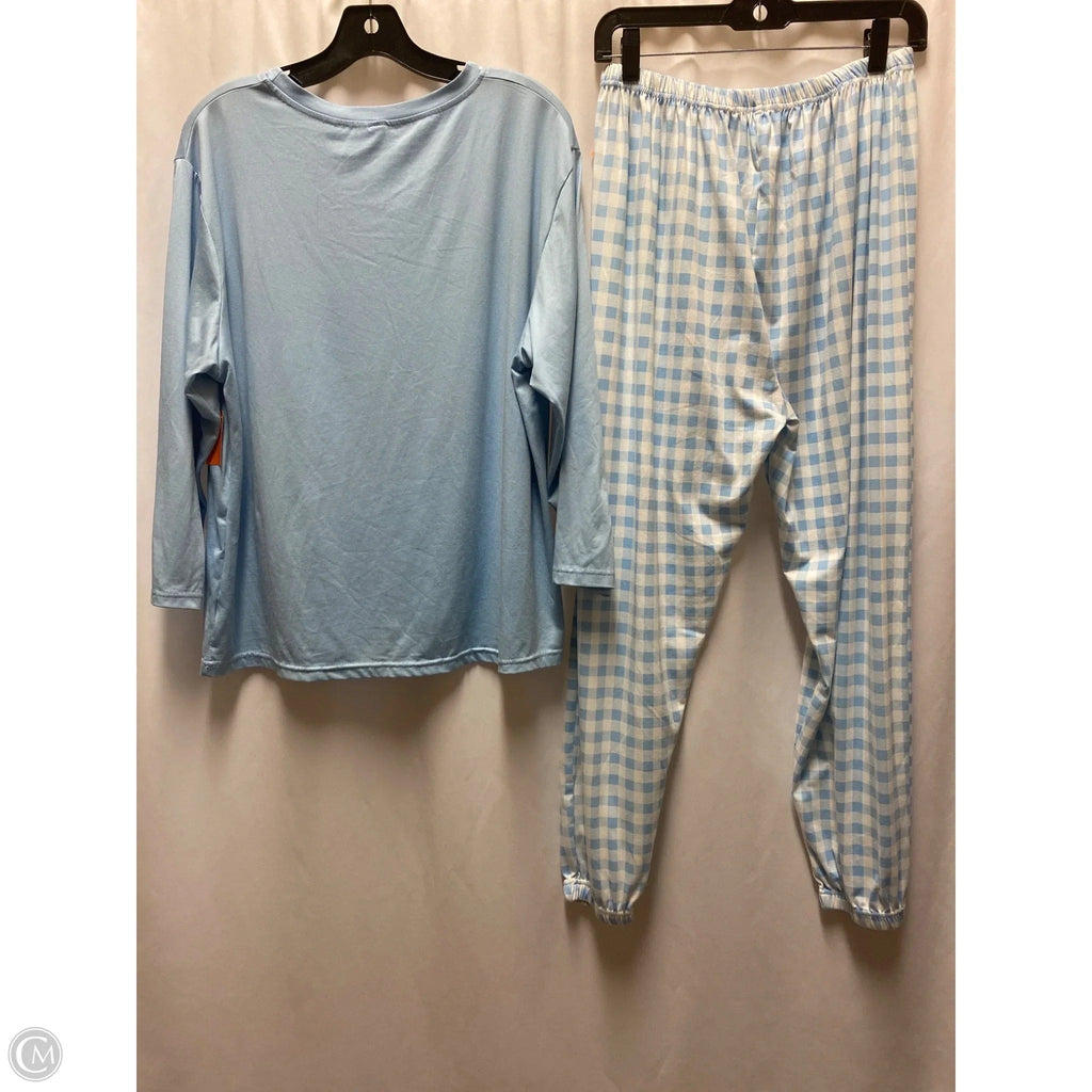 Pajamas 2pc By Clothes Mentor In Blue & White, Size: 1x