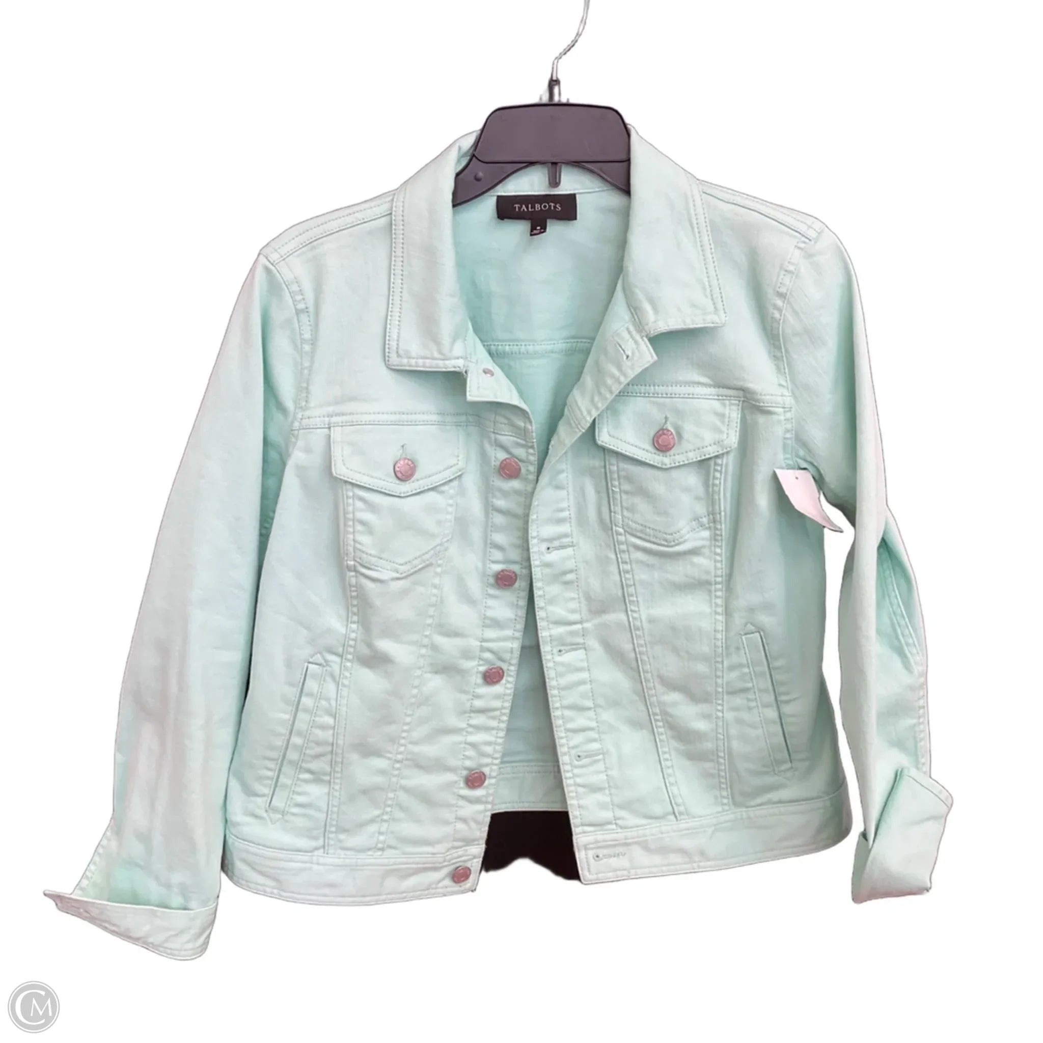 Jacket Denim By Talbots In Teal, Size: M