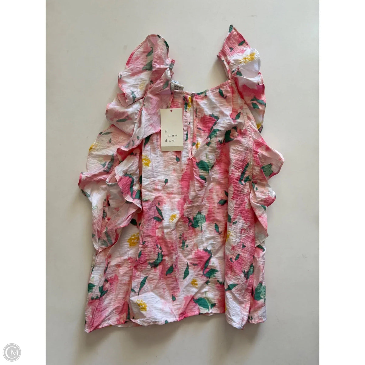Top Short Sleeve By A New Day In Floral Print, Size: M