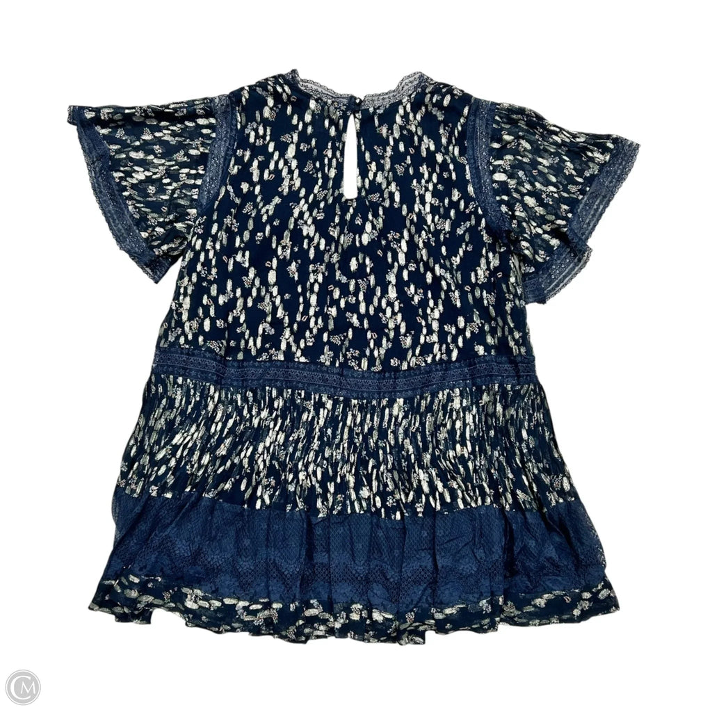 Dress Casual Short By Maeve In Blue & Gold, Size: Sp