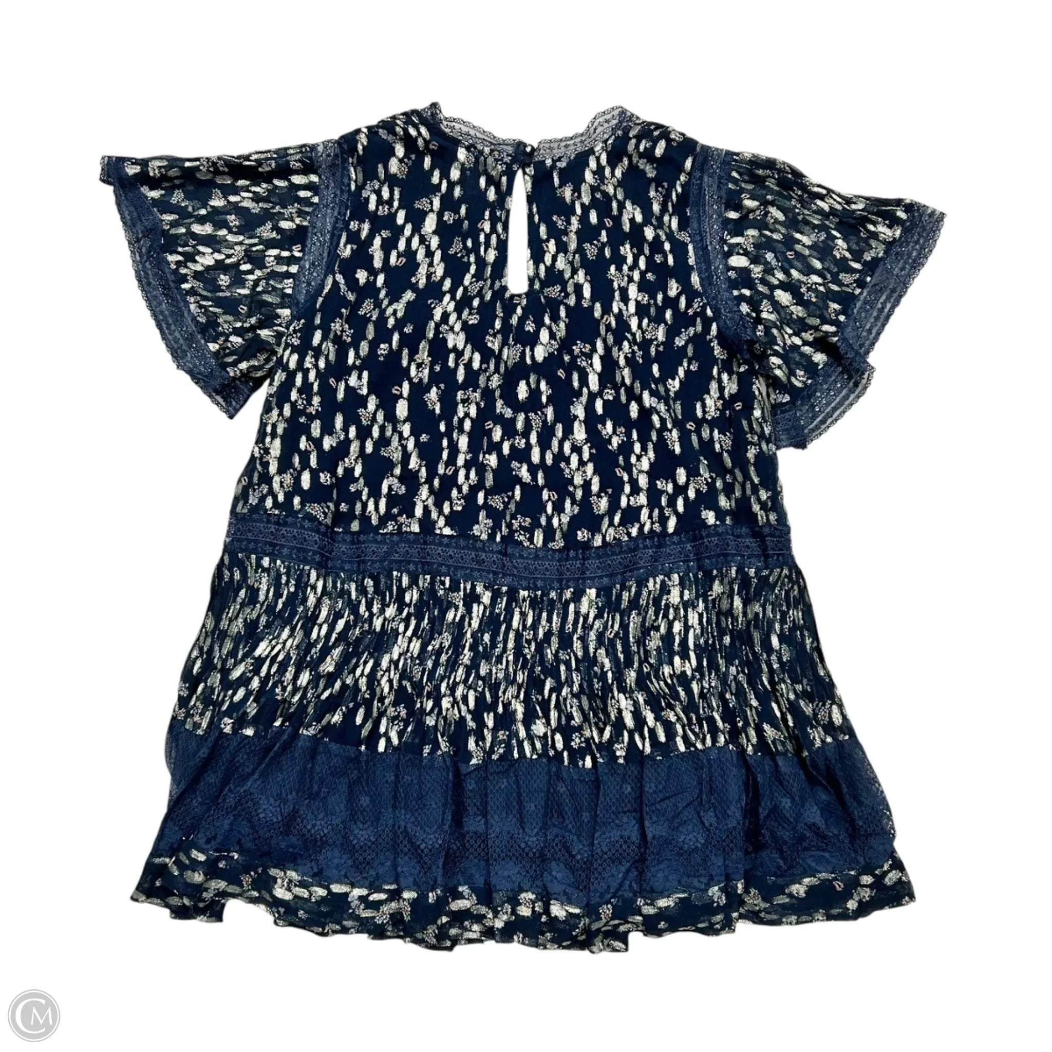 Dress Casual Short By Maeve In Blue & Gold, Size: Sp