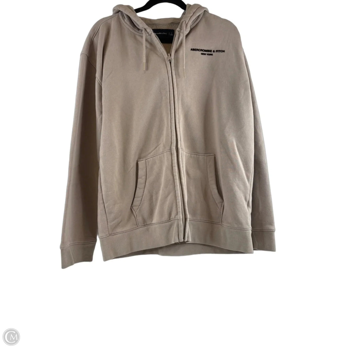 Sweatshirt Hoodie By Abercrombie And Fitch In Beige, Size: L