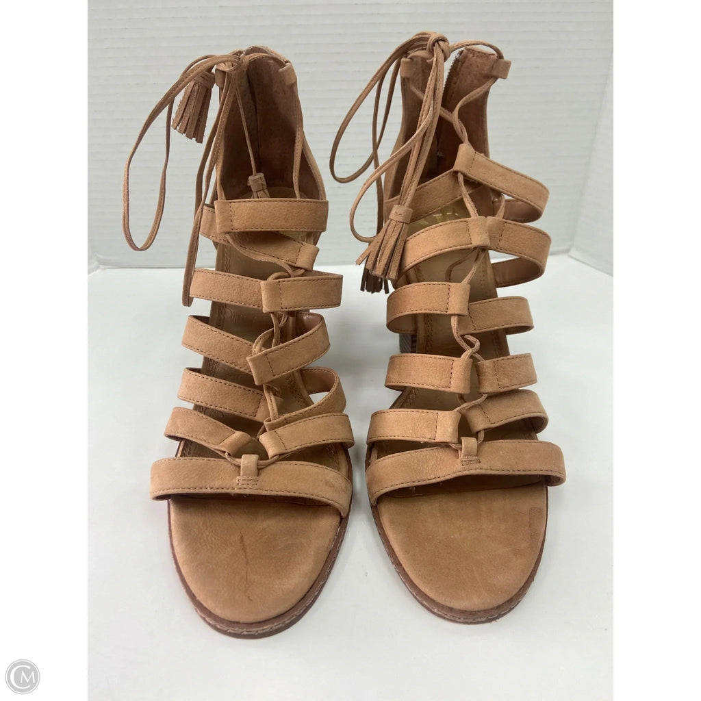 Sandals Heels Block By Gianni Bini In Tan, Size: 11