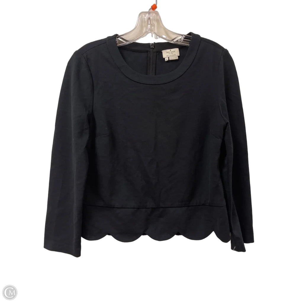 Top Long Sleeve Designer By Kate Spade In Black, Size: S