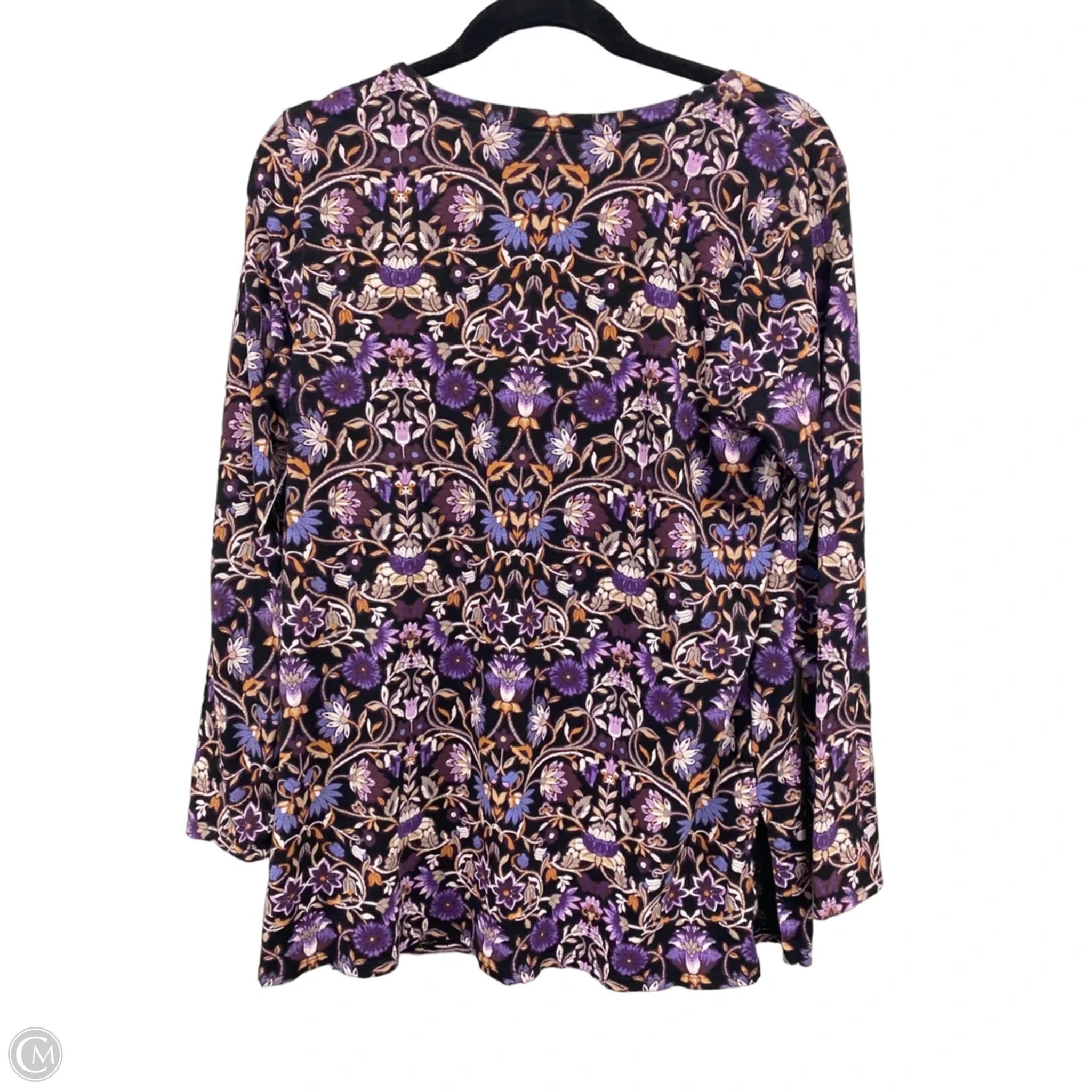 Top 3/4 Sleeve By J. Jill In Black & Purple, Size: M