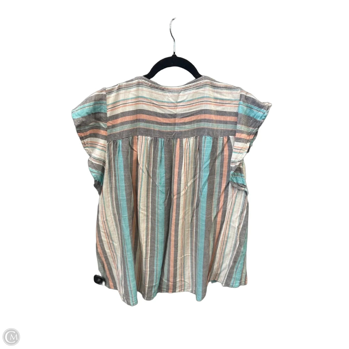 Top Short Sleeve By Knox Rose In Striped Pattern, Size: M