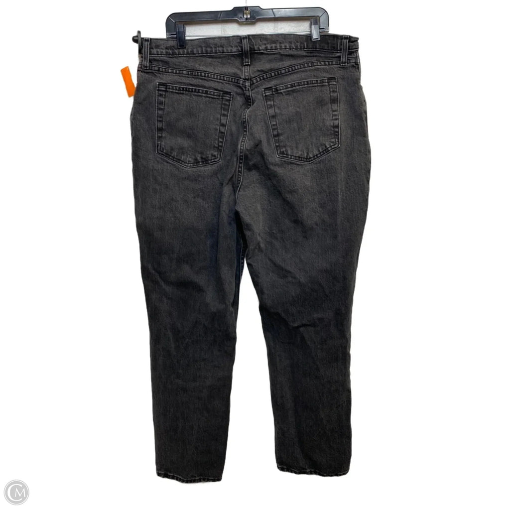 Jeans Straight By Abercrombie And Fitch In Black Denim, Size: 16