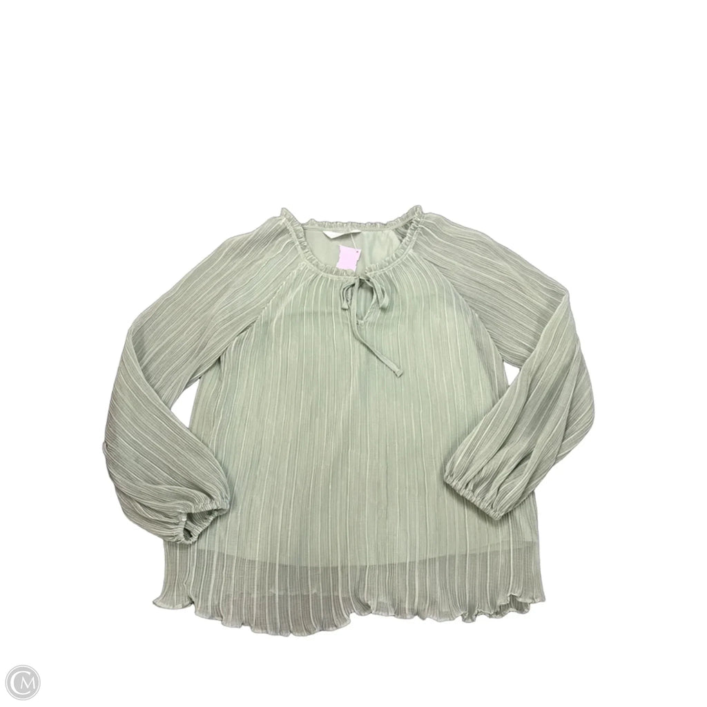 Blouse Long Sleeve By Lauren Conrad In Green, Size: S
