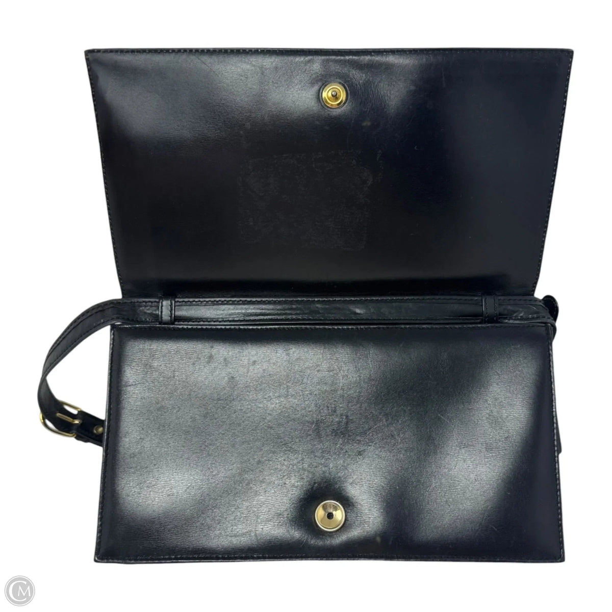 AS IS Vintage Leather Flap Shoulder Bag Luxury Designer By Loewe, Size: Small