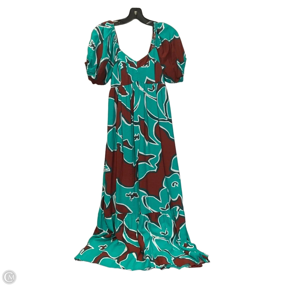 Dress Casual Maxi By Nine West In Blue & Brown, Size: Xs
