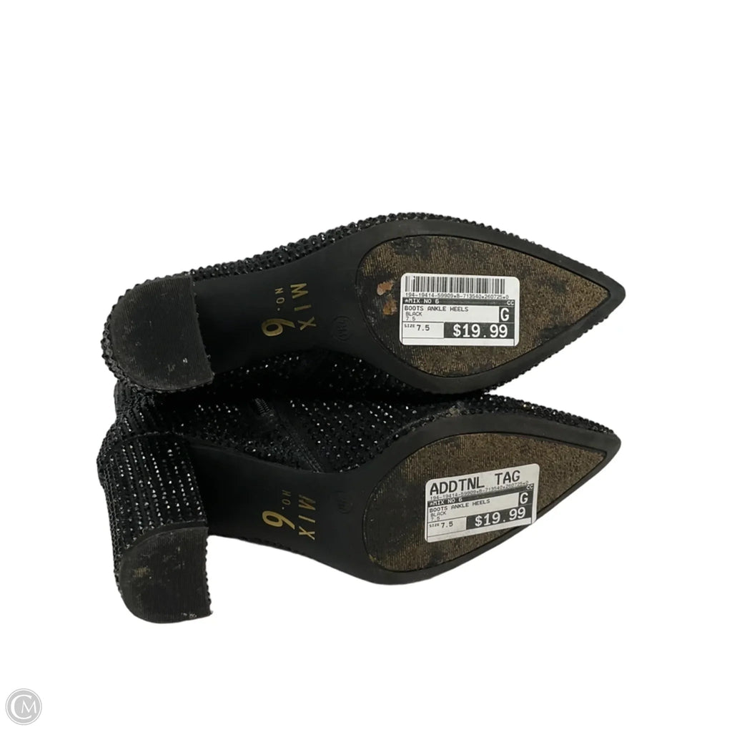 Boots Ankle Heels By Mix No 6 In Black, Size: 7.5