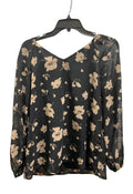 Top Long Sleeve By Nine West In Black & Brown, Size: M