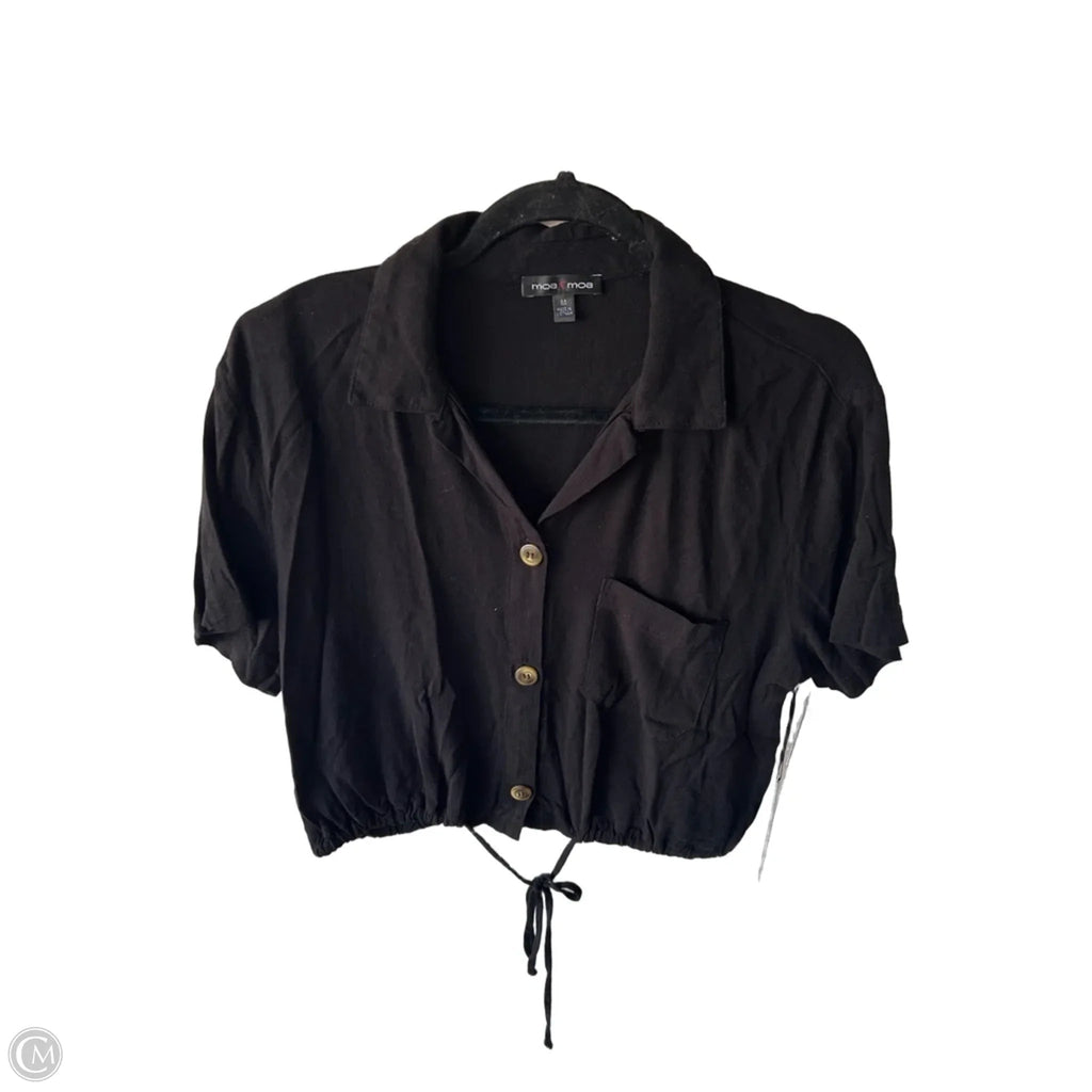 Top Short Sleeve By Moa Moa In Black, Size: M