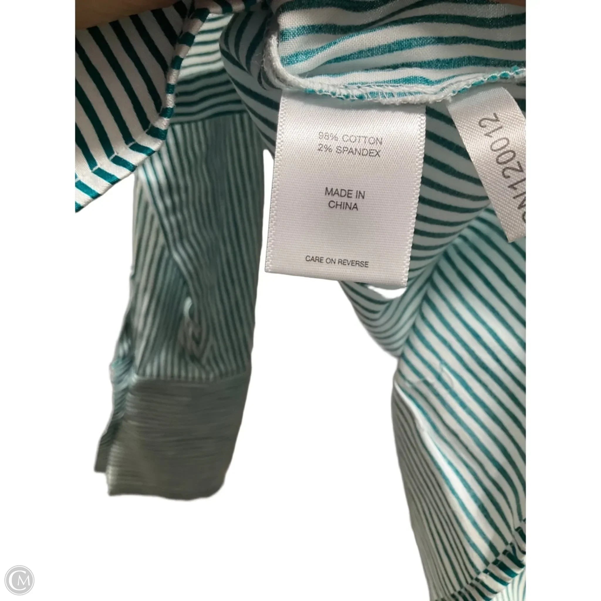 Blouse Long Sleeve By New York And Co In Striped Pattern, Size: M