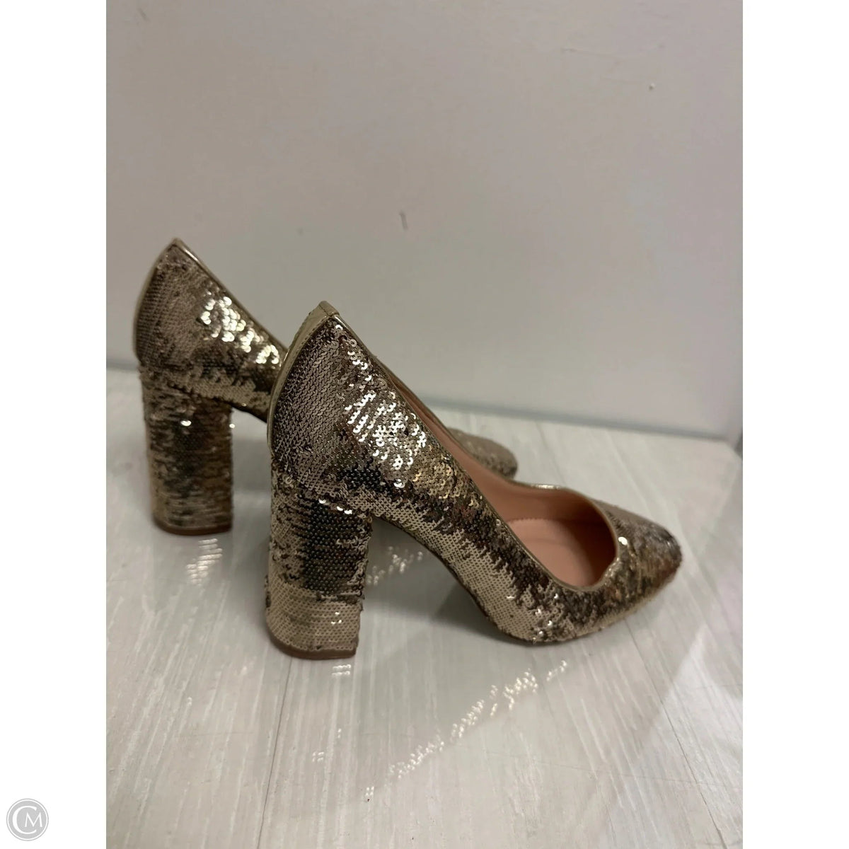 Shoes Heels Block By J. Crew In Gold, Size: 9