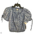 Blouse Short Sleeve By Free Assembly In Blue, Size: L