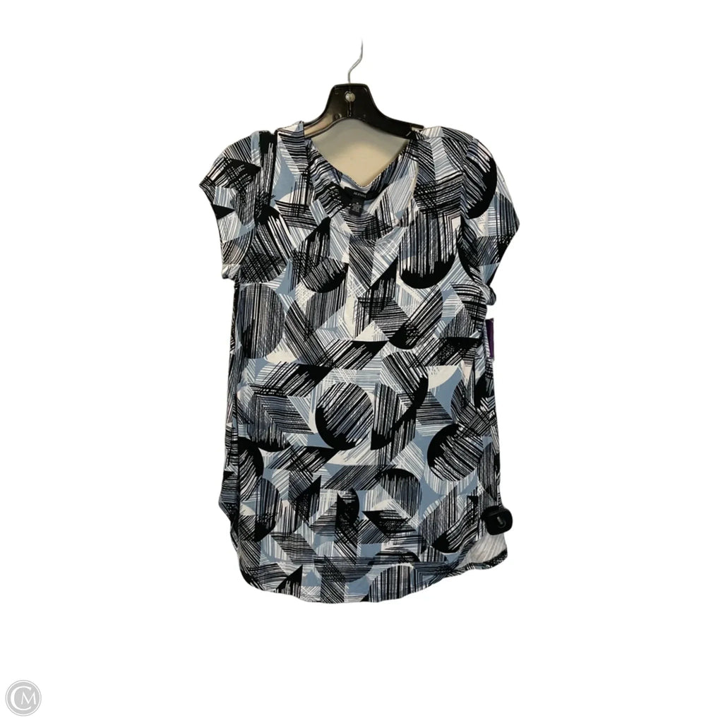 Top Short Sleeve By Alfani In Black & Blue, Size: M