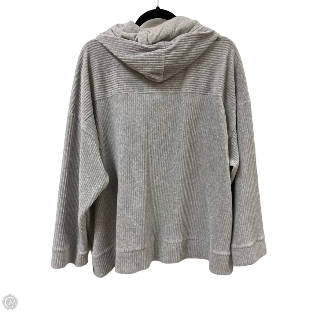 Sweatshirt Hoodie By Talbots In Grey, Size: 3x