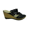 Sandals Heels Wedge By Clothes Mentor In Black, Size:8.5