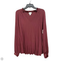 Top Long Sleeve By Ava & Viv In Maroon, Size: 1x