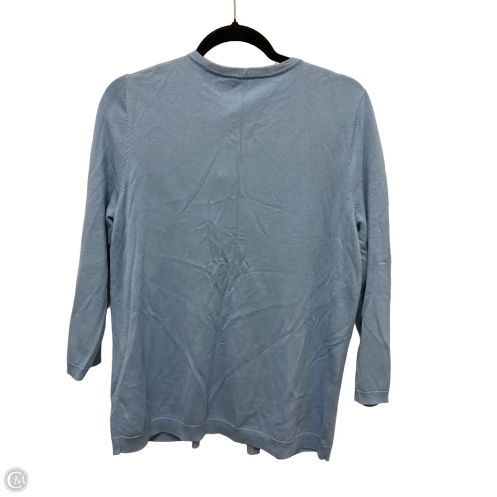 Sweater Cardigan By Talbots In Blue, Size: L