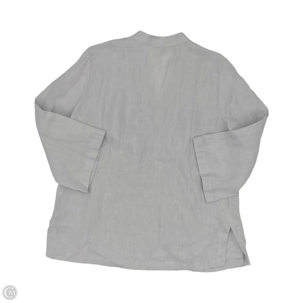 Blouse Long Sleeve By Chicos In Grey, Size: S