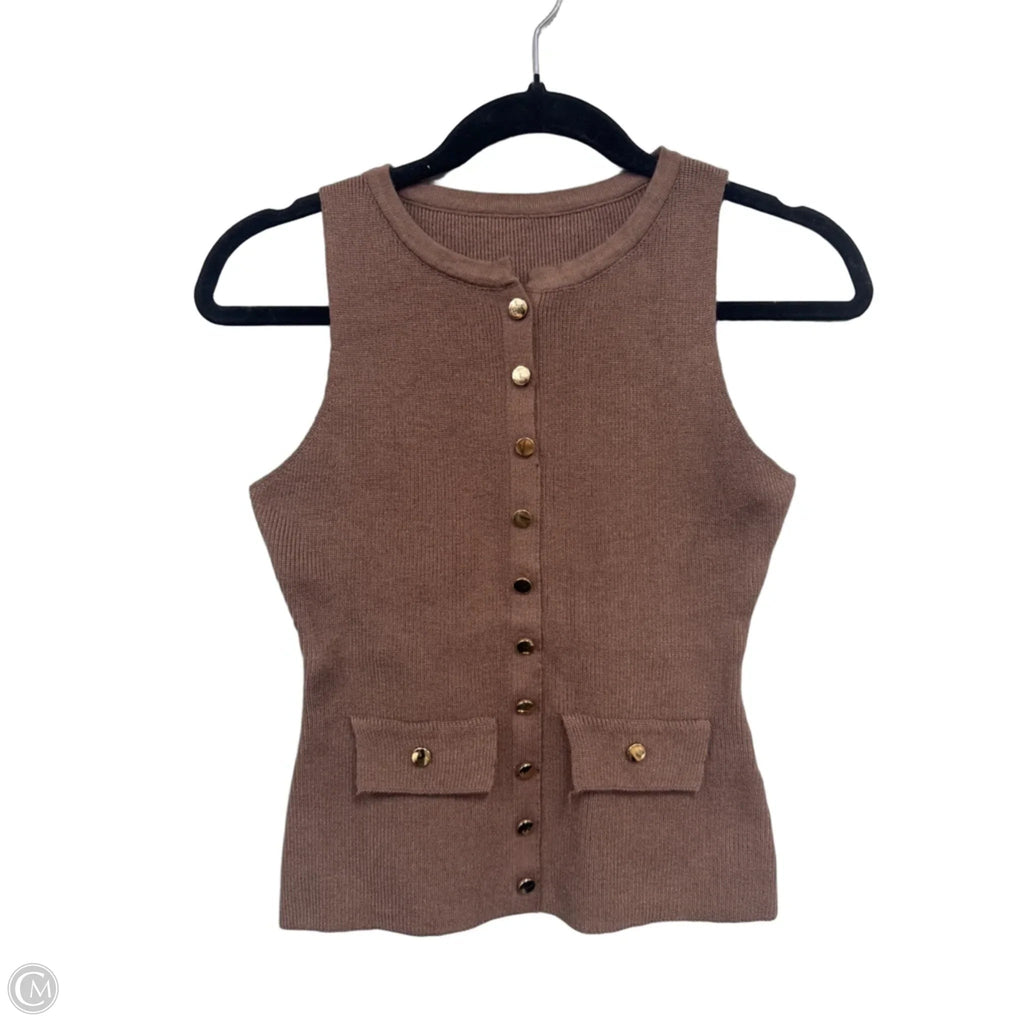 Vest Sweater By Clothes Mentor In Brown, Size: Xs