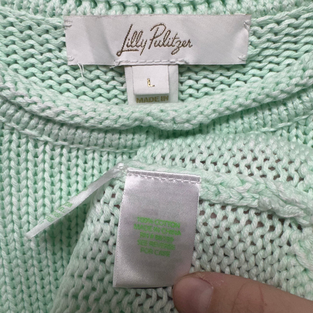 Cotton Sweater Designer By Lilly Pulitzer In Green, Size: L