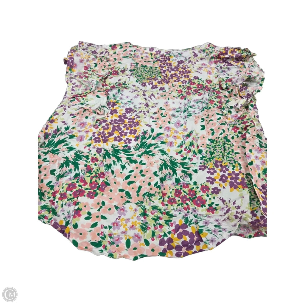 Top Short Sleeve By Maurices In Floral Print, Size: Xl