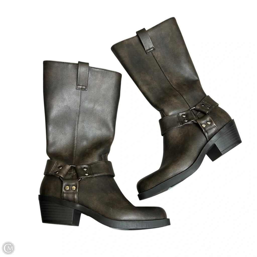 Boots Mid-calf Heels By Time And Tru In Brown, Size: 6