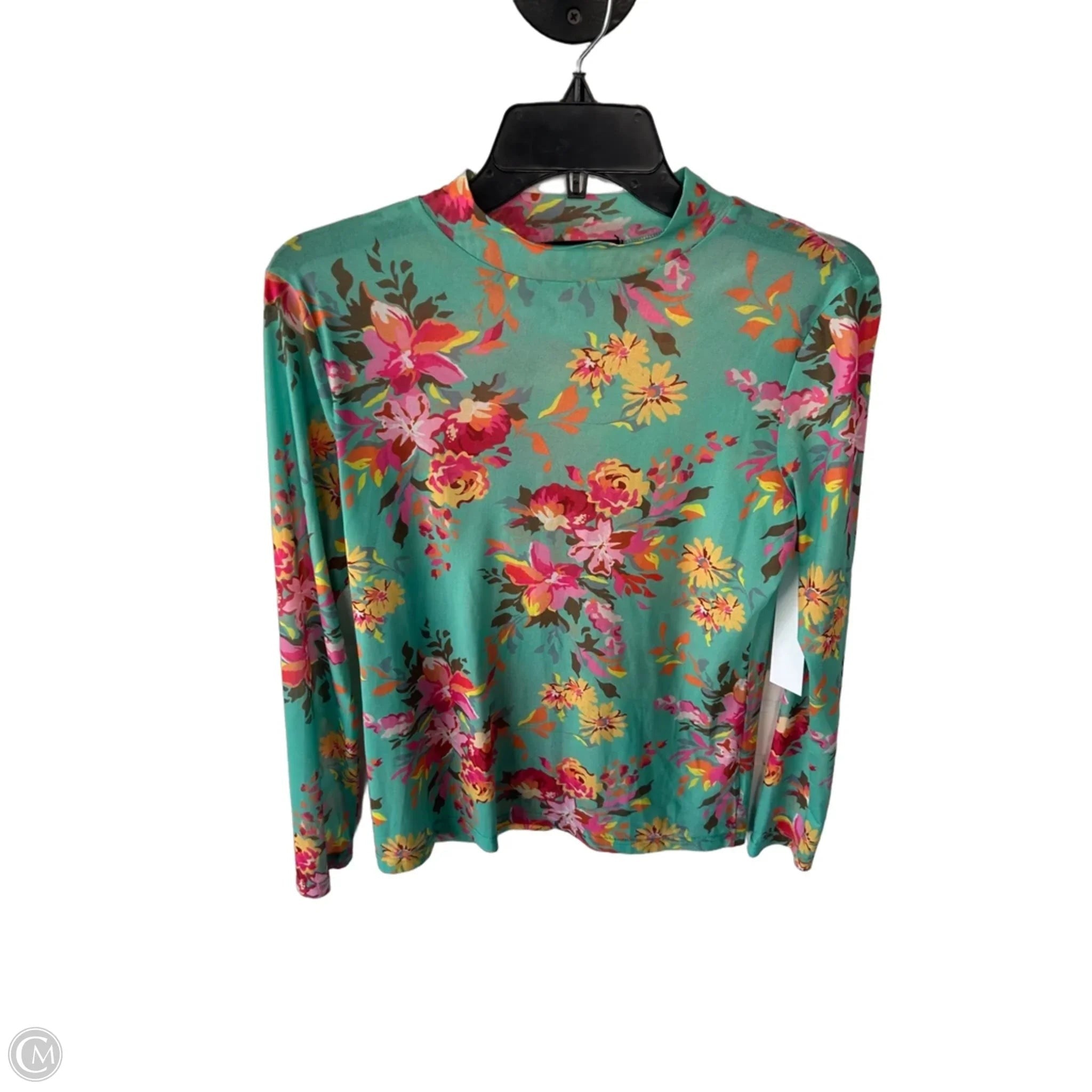 Top Long Sleeve By Sterling Kreek In Green & Pink, Size: S