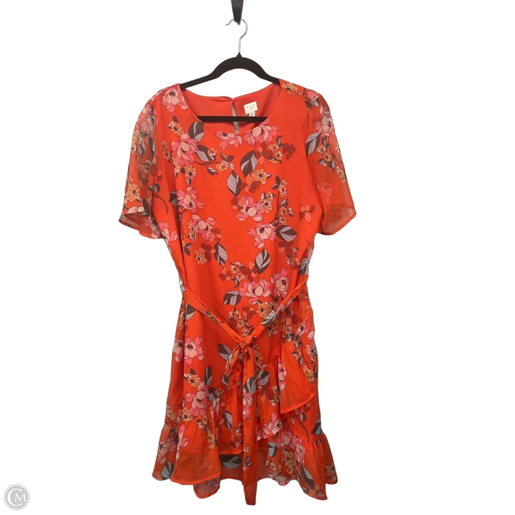 Dress Casual Midi By A New Day In Red, Size: L