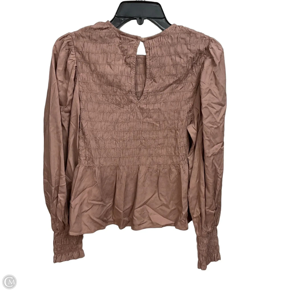 Top Long Sleeve By A New Day In Taupe, Size: M