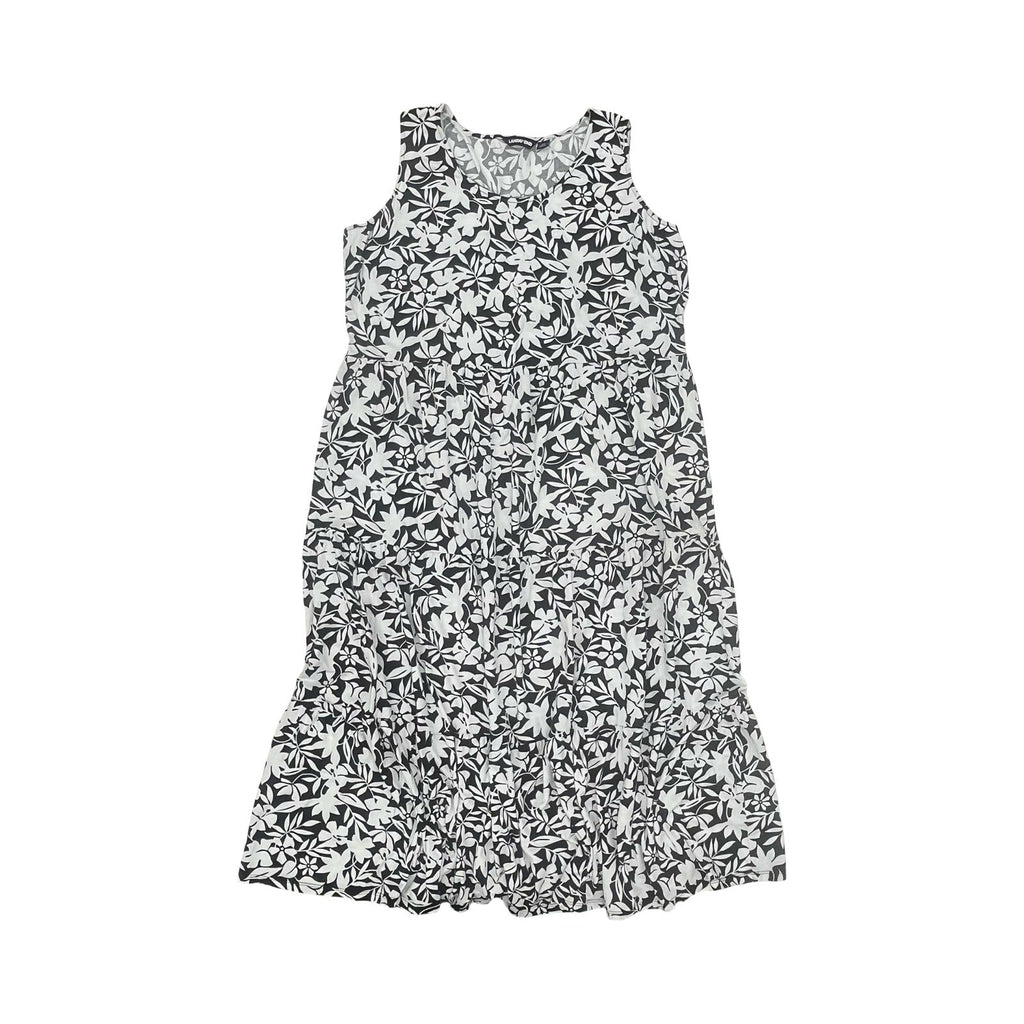 Dress Casual Midi By Lands End In Black & White, Size:2X