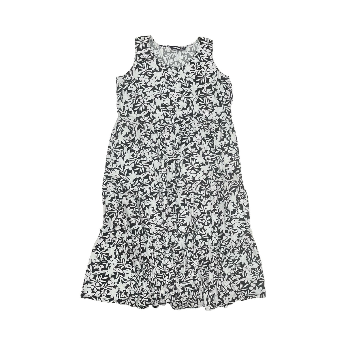 Dress Casual Midi By Lands End In Black & White, Size:2X