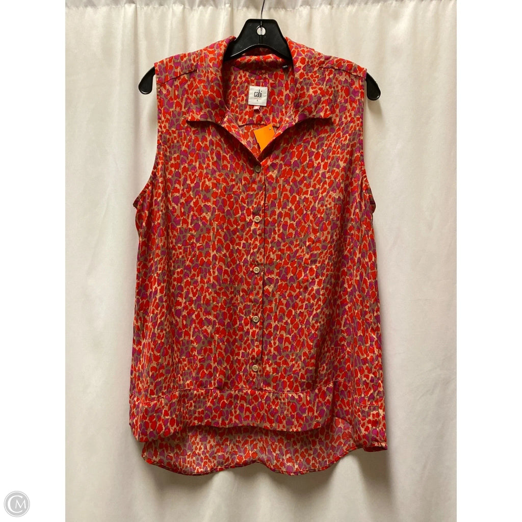Top Sleeveless By Cabi In Red, Size: L
