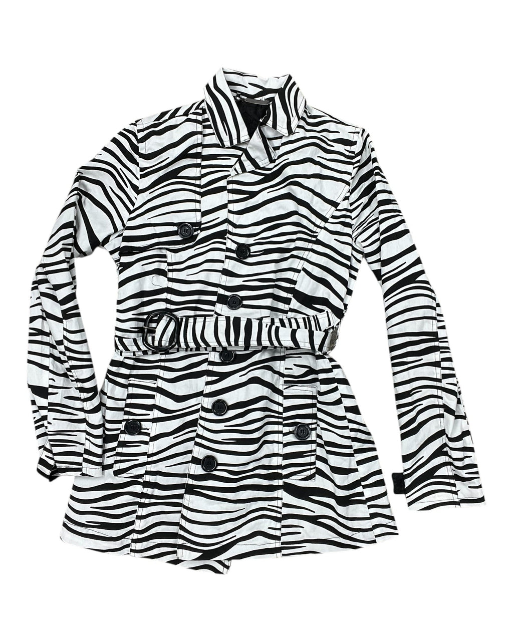 Coat Peacoat By Clothes Mentor In Black & White, Size:S