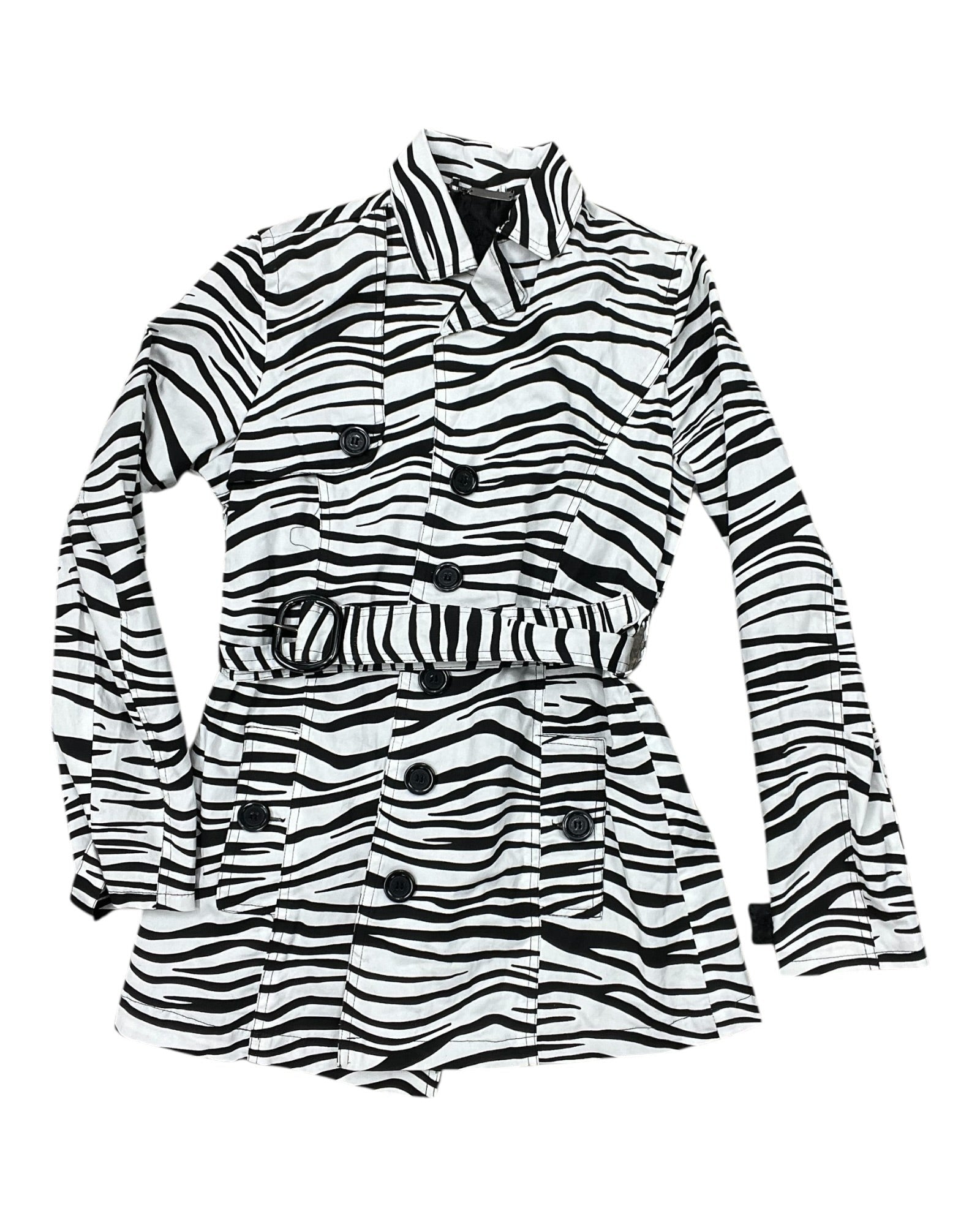 Coat Peacoat By Clothes Mentor In Black & White, Size:S