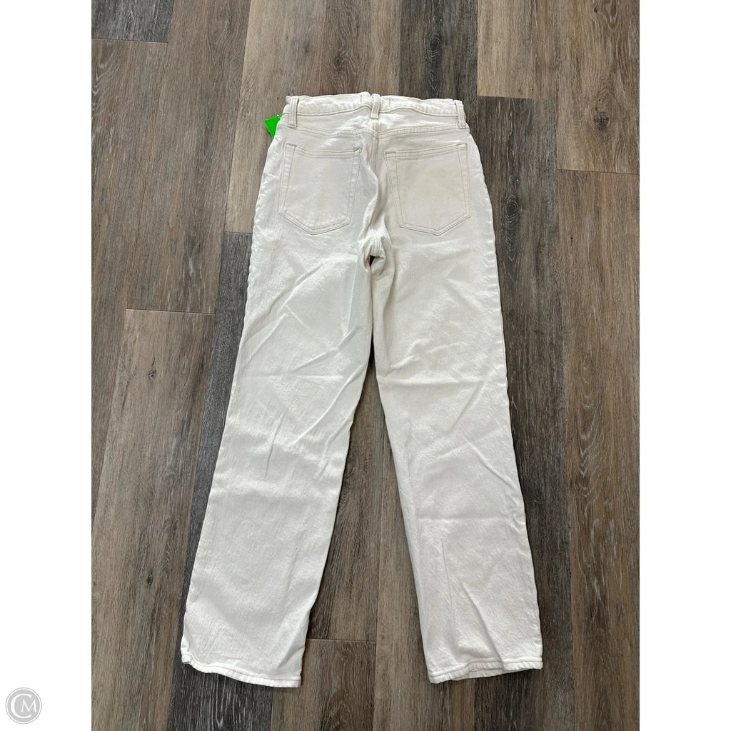 Jeans Straight By Abercrombie And Fitch In Cream Denim, Size: 6 short