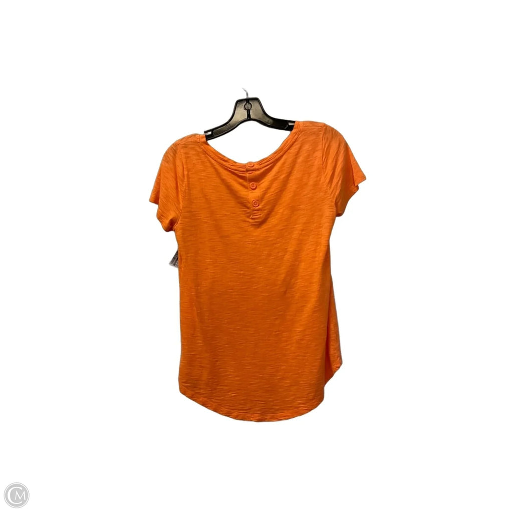 Top Short Sleeve Basic By Talbots In Orange, Size: Xs