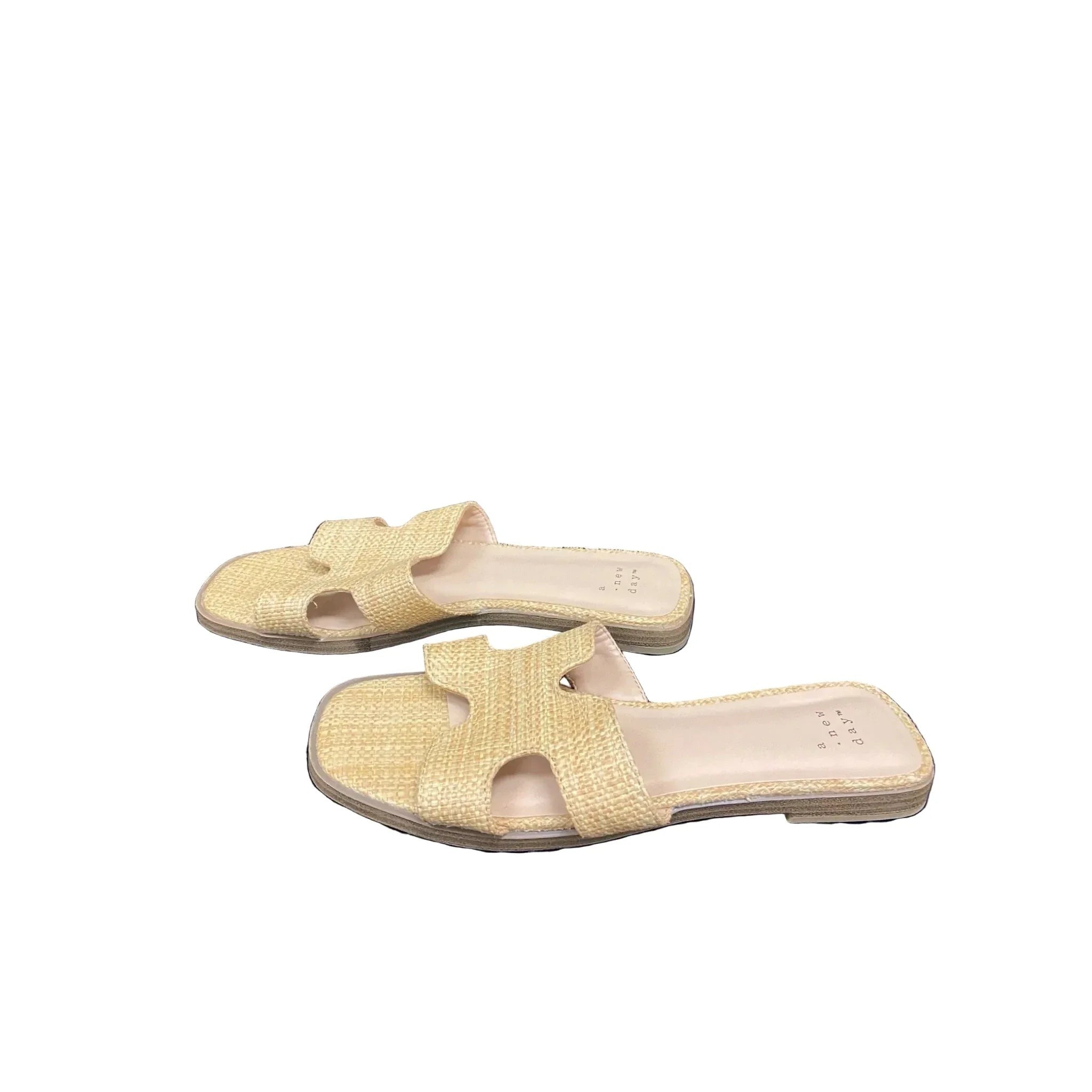 Sandals Flats By A New Day In Beige, Size: 6