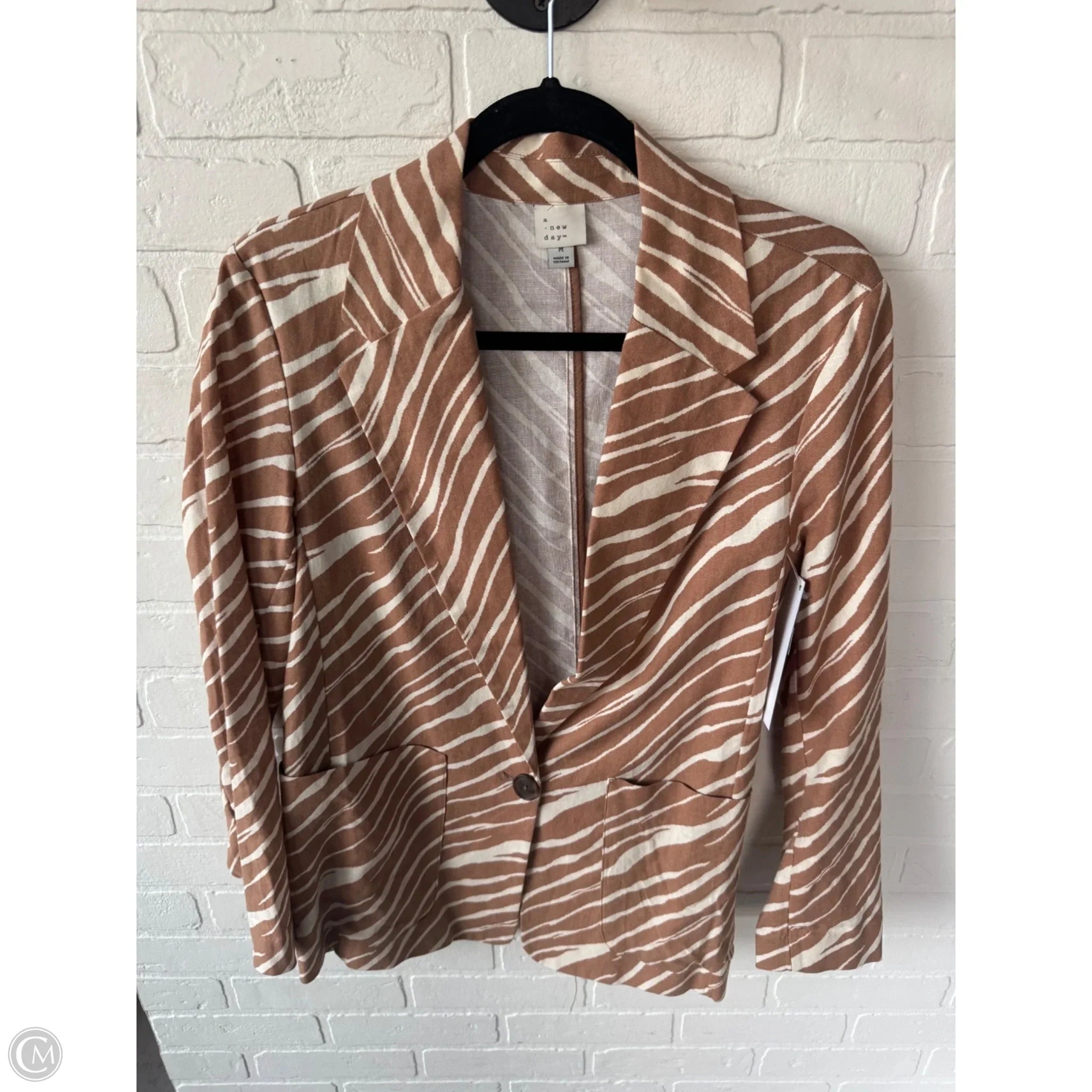 Blazer By A New Day In Brown & Cream, Size: M