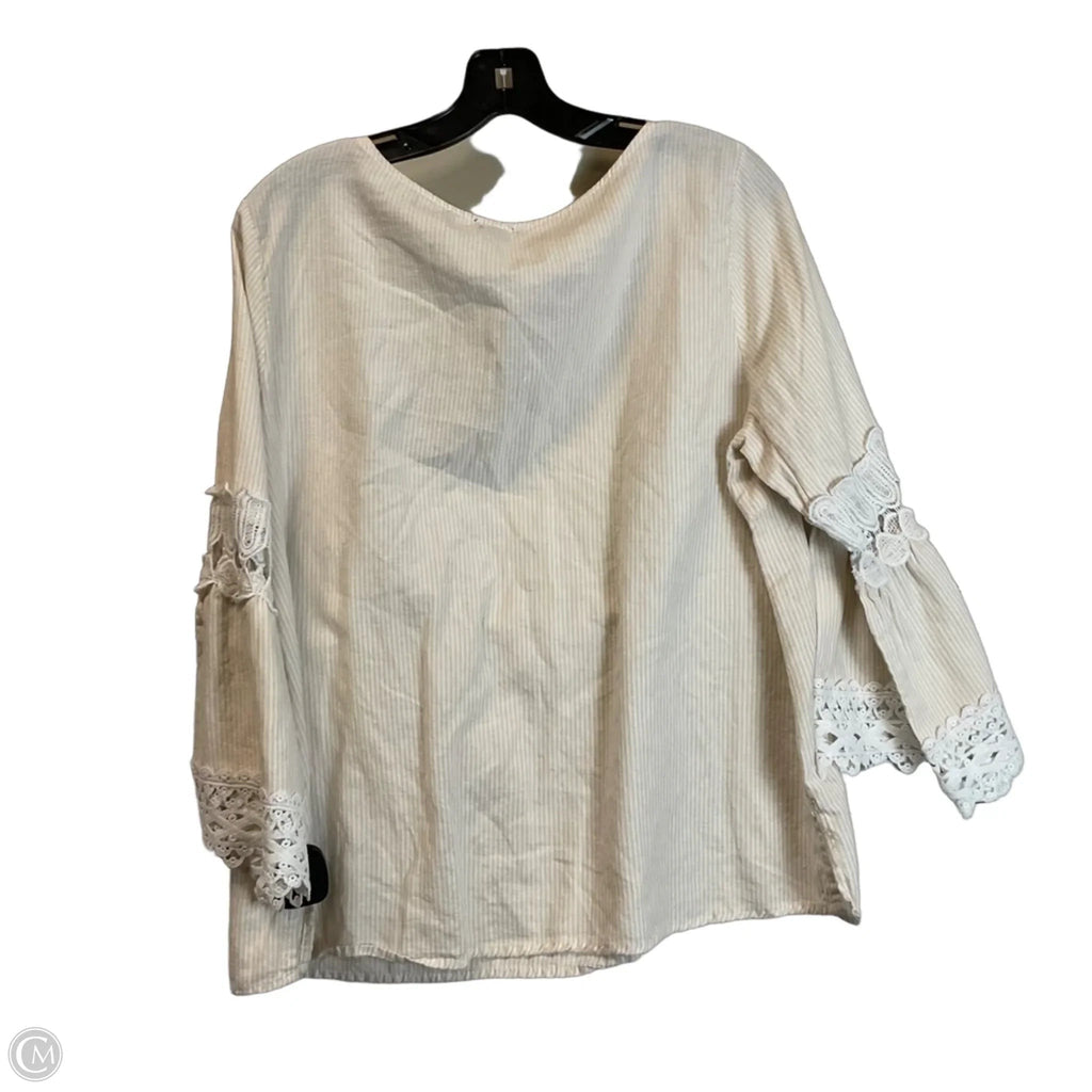 Top Long Sleeve Basic By New Directions In Striped Pattern, Size: Xl