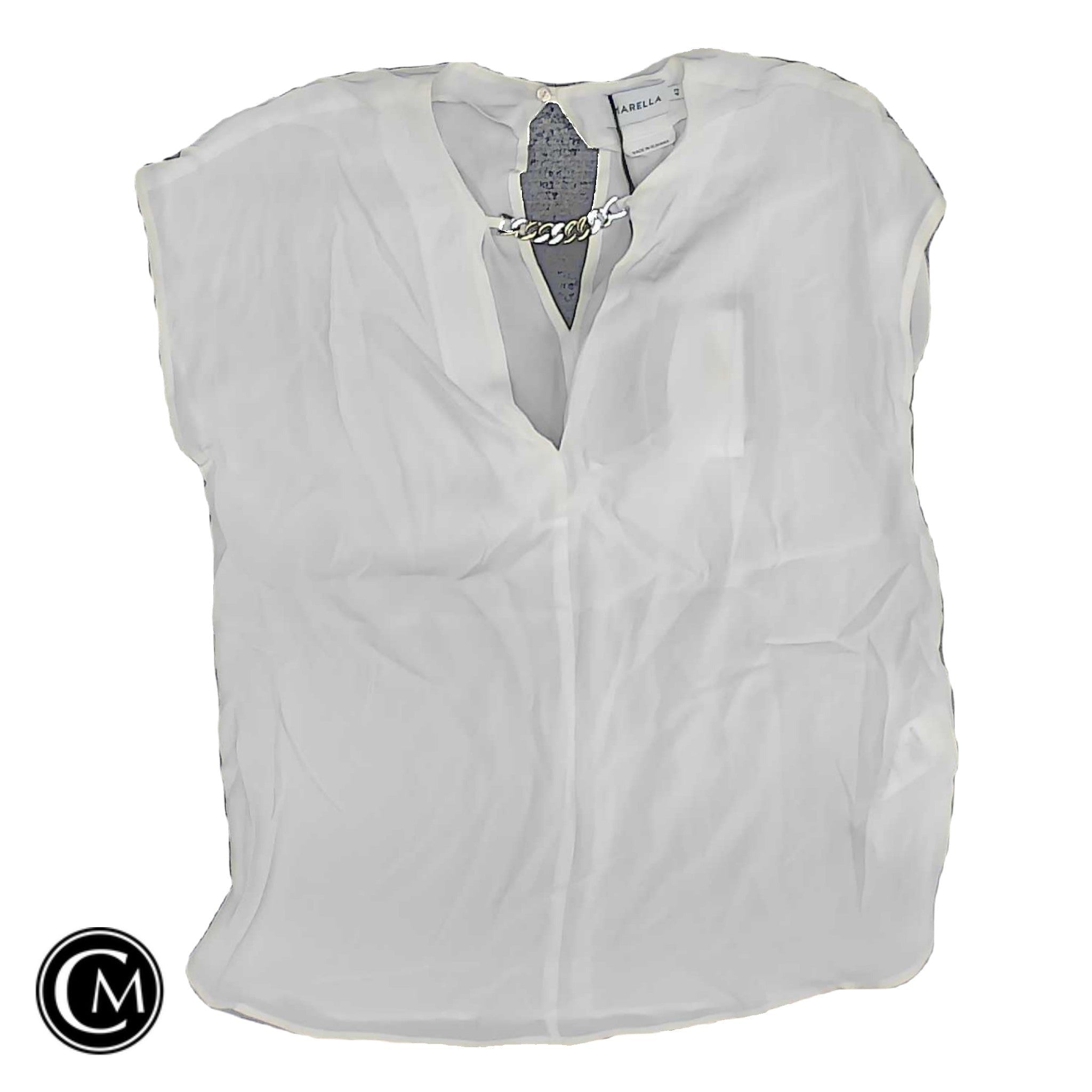 Blouse Sleeveless By Cma In Ivory, Size: M