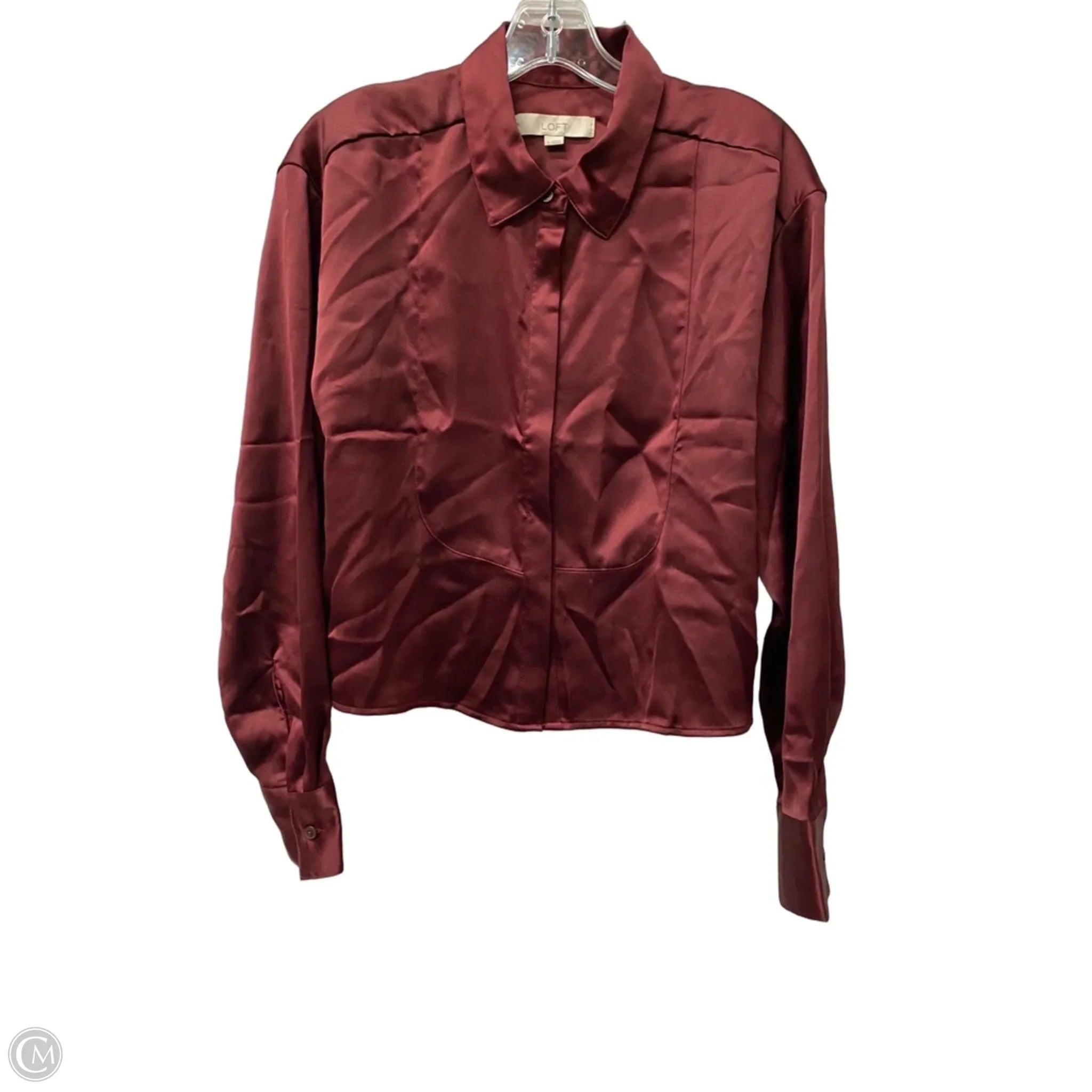 Top Long Sleeve By Loft In Red, Size: M