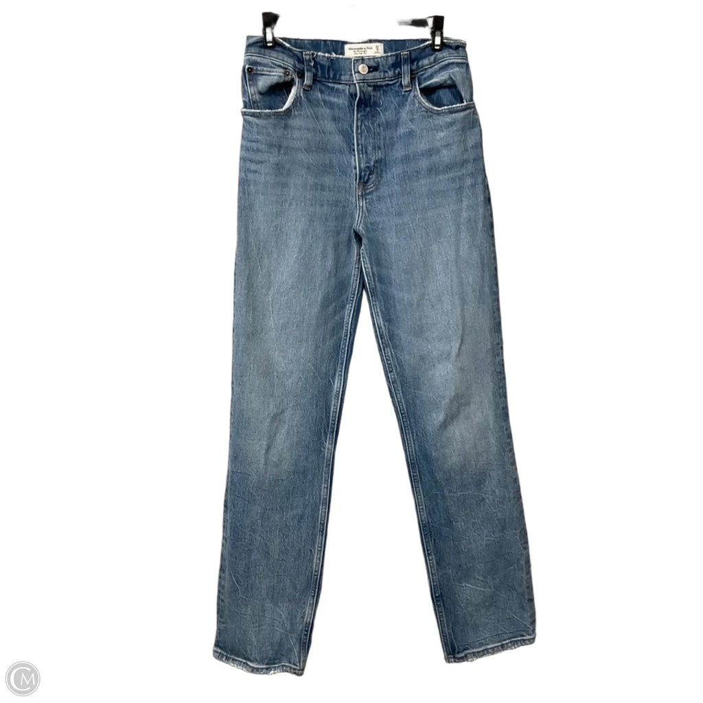 Jeans Straight By Abercrombie And Fitch In Blue Denim, Size: 4