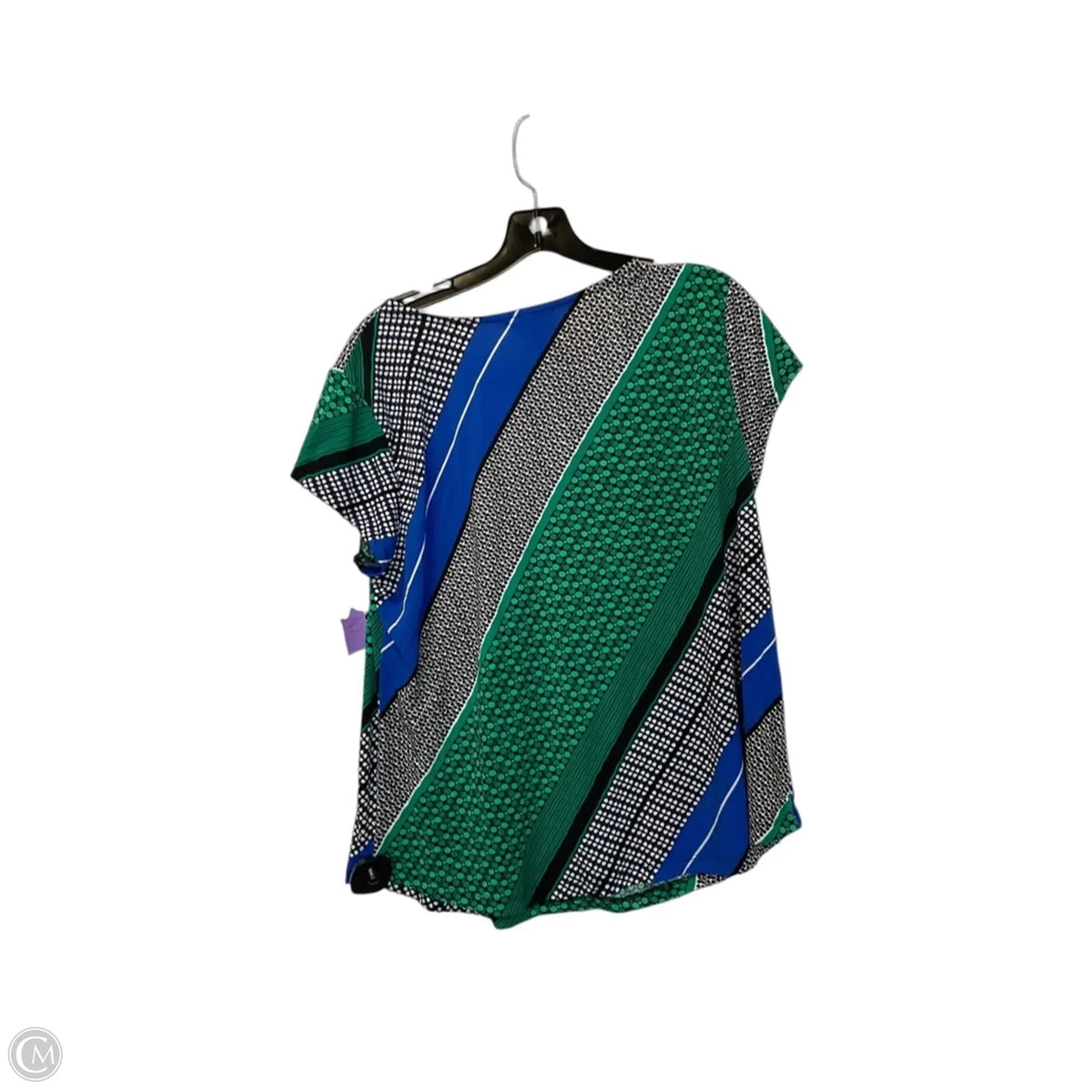 Top Short Sleeve By Liz Claiborne In Blue & Green, Size: Xl